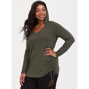 Super Soft Olive Lace Up Hoodie
